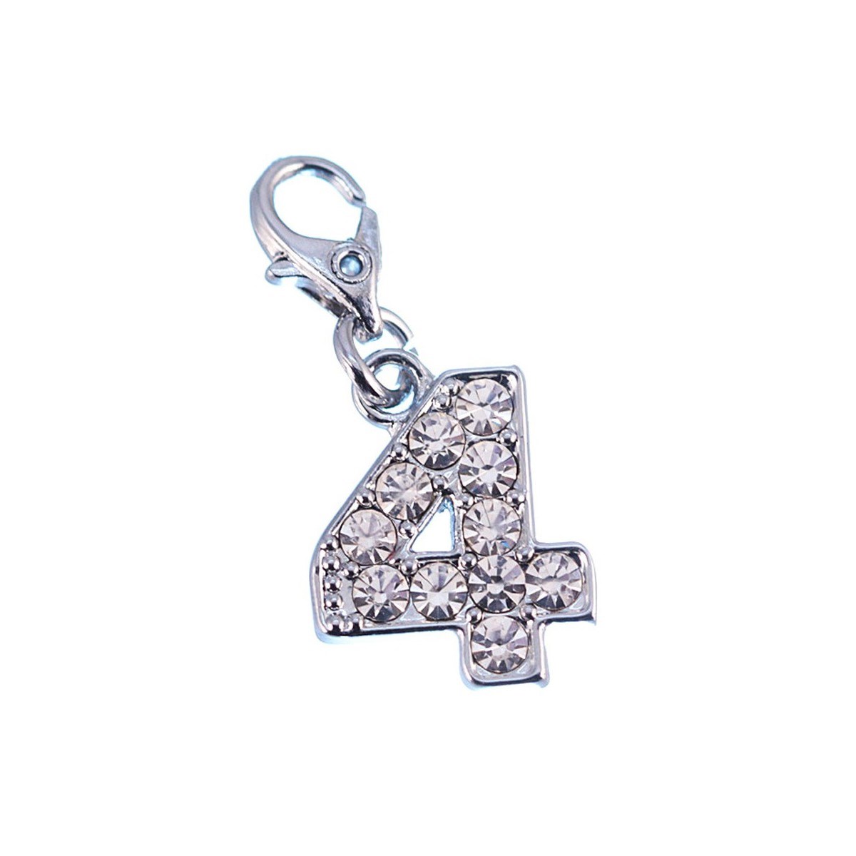 Charm Chiffre 4 SC Crystal orné de Cristaux scintillants