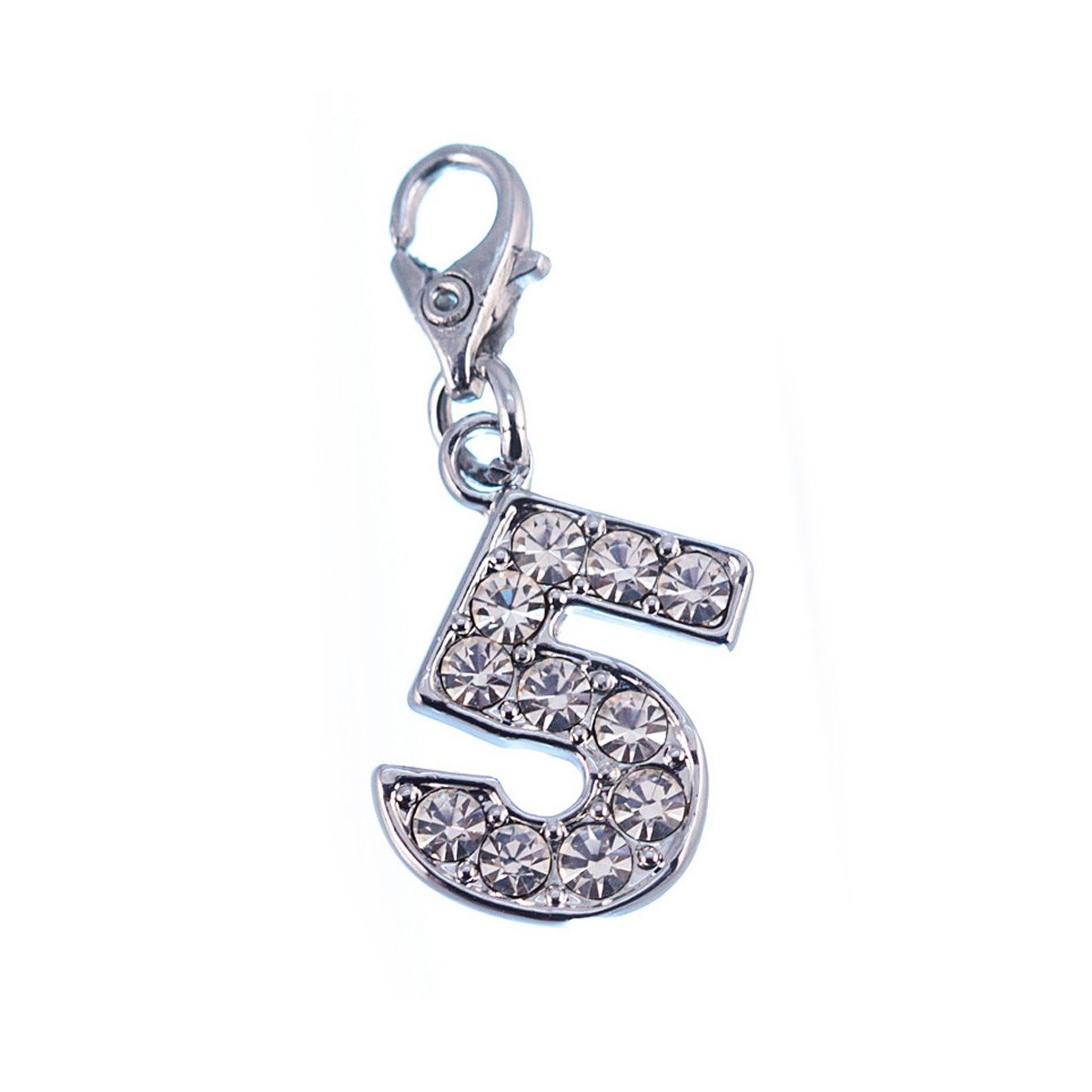 Charm Chiffre 5 SC Crystal orné de Cristaux scintillants