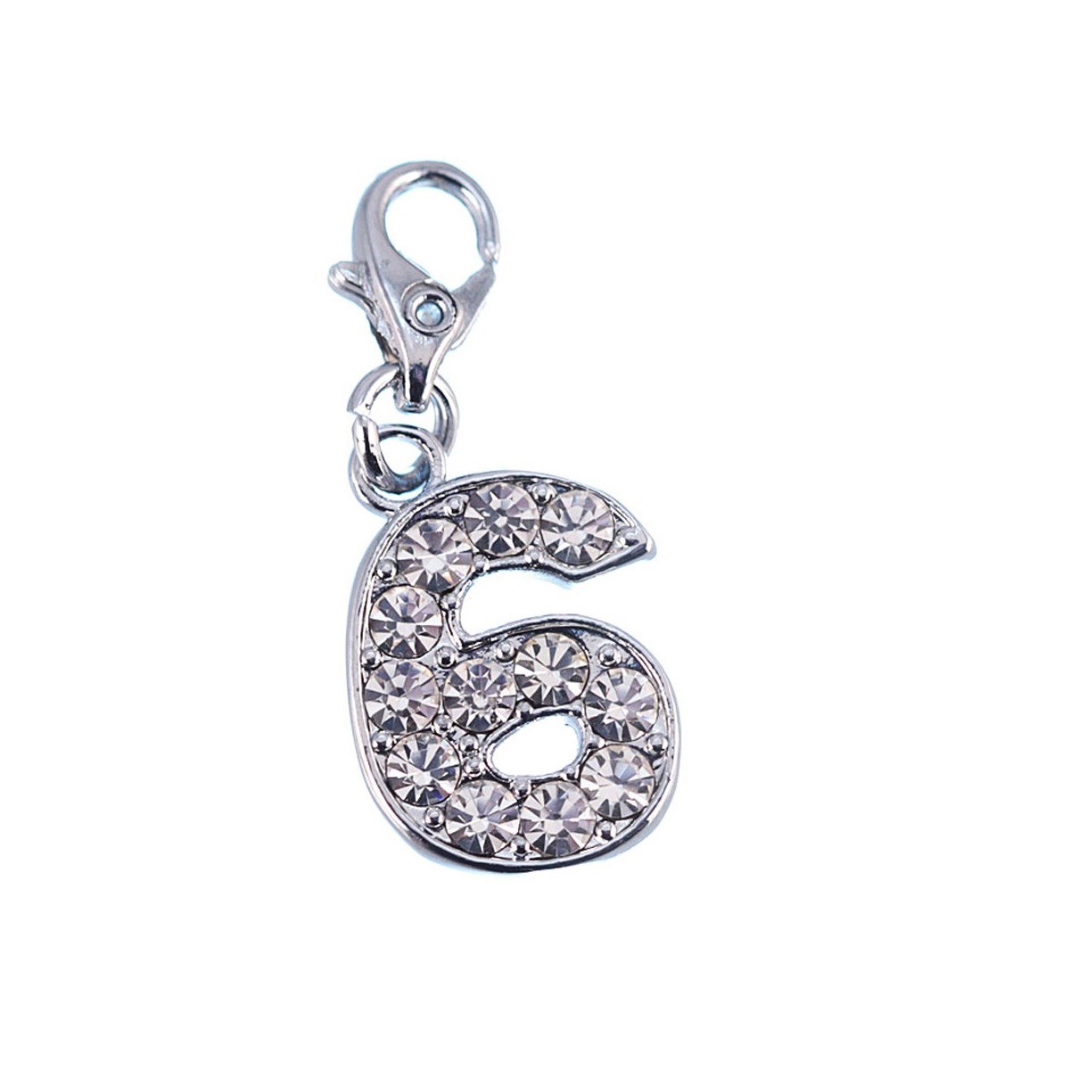 Charm Chiffre 6 SC Crystal orné de Cristaux scintillants