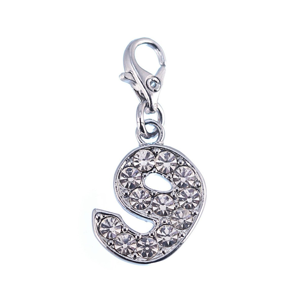 Charm Chiffre 9 SC Crystal orné de Cristaux scintillants
