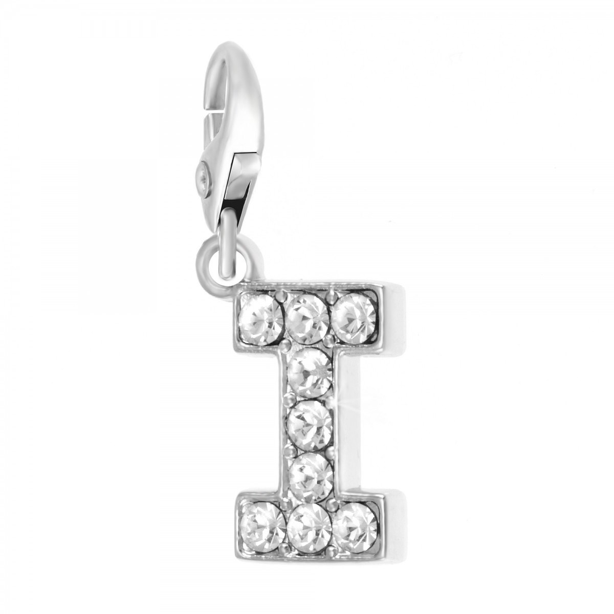 Charm Lettre I SC Crystal orné de Cristaux scintillants