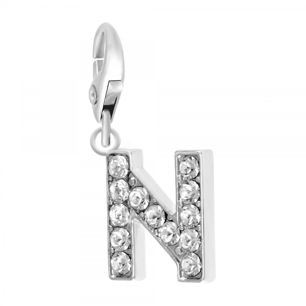 Charm Lettre N SC Crystal orné de Cristaux scintillants