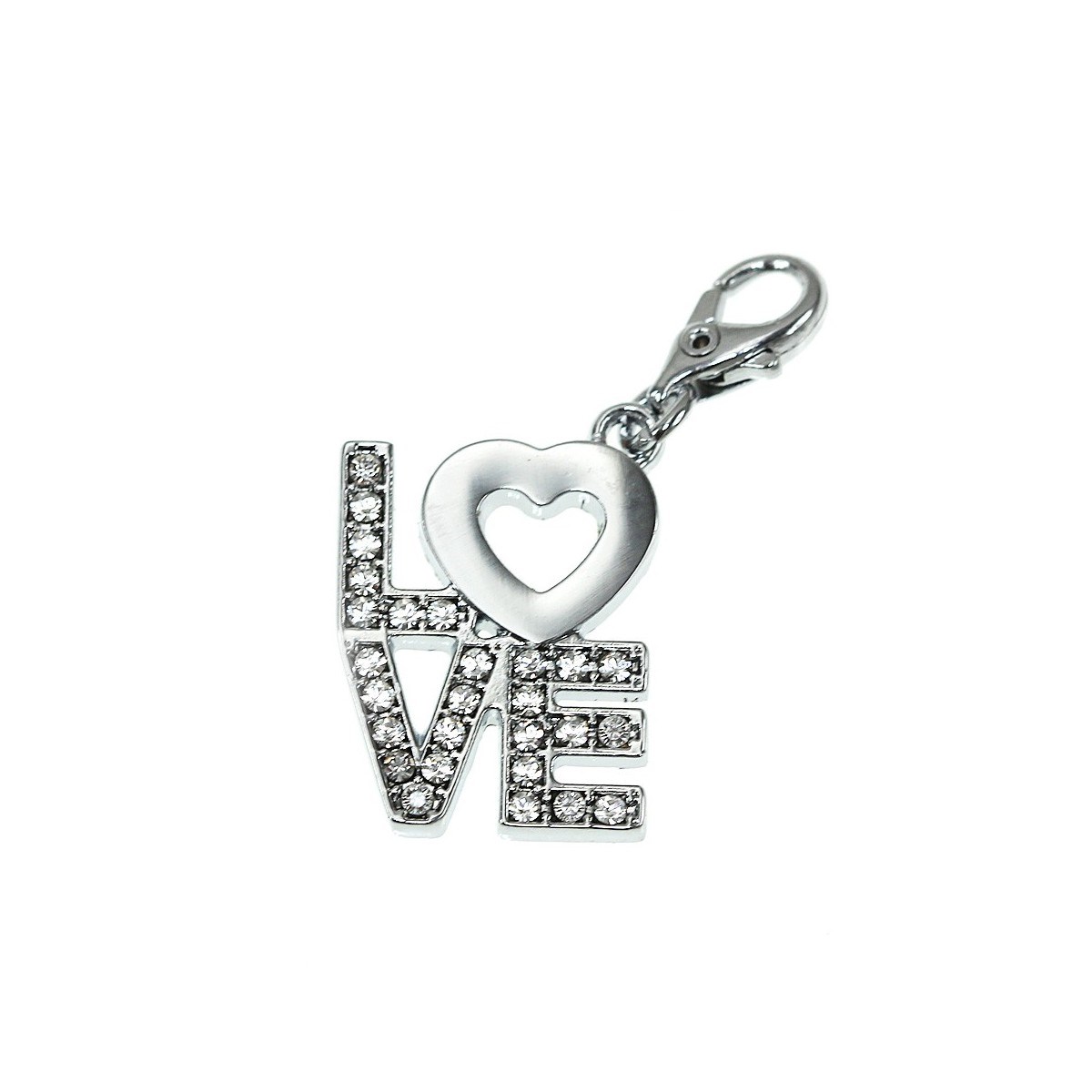 Charm LOVE SC Crystal orné de Cristaux scintillants