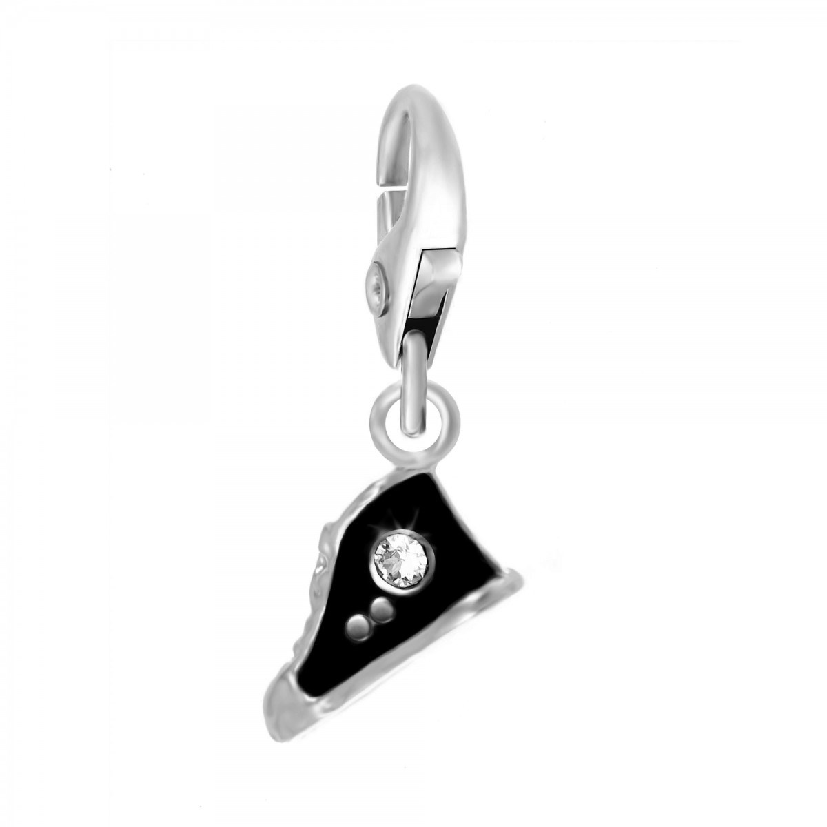 Charm chaussure noire SC Crystal orné de Cristaux scintillants