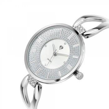 Montre argentée Emilie SC Crystal ornée de Cristaux scintillants