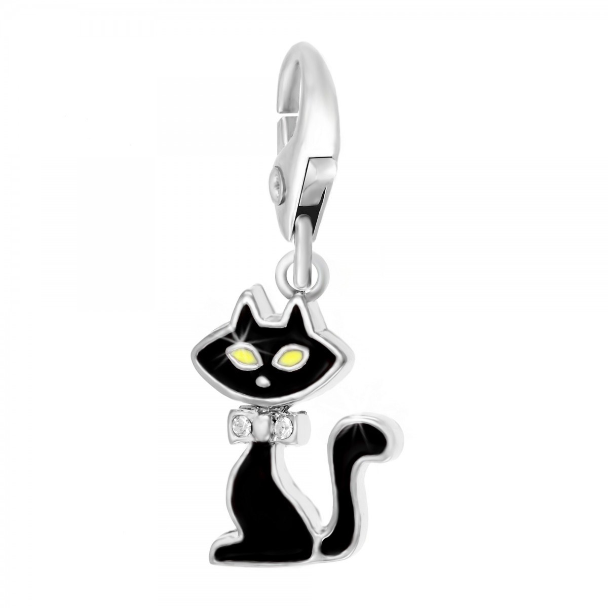 Charm chat SC Crystal orné de Cristaux scintillants