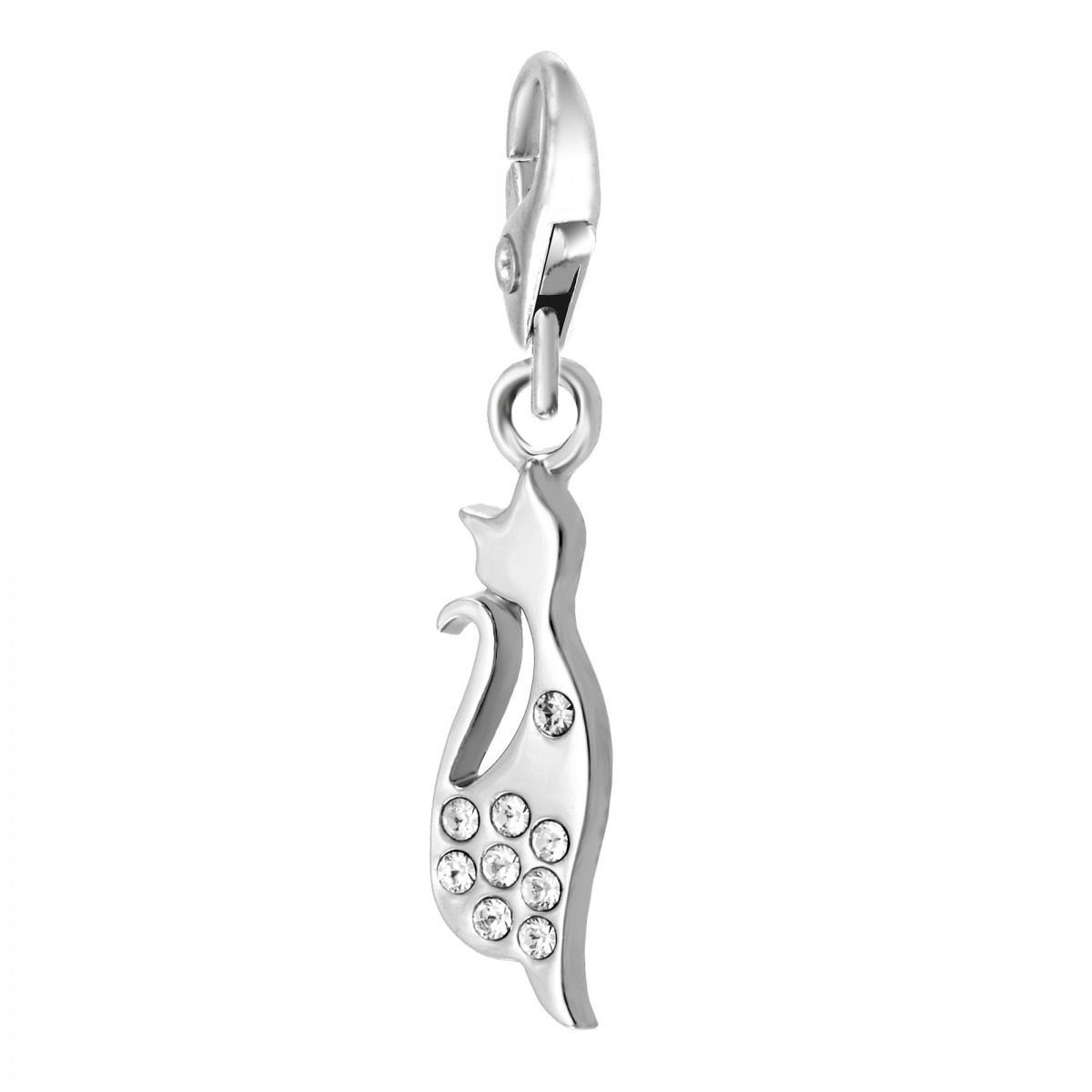 Charm chat SC Crystal orné de Cristaux scintillants