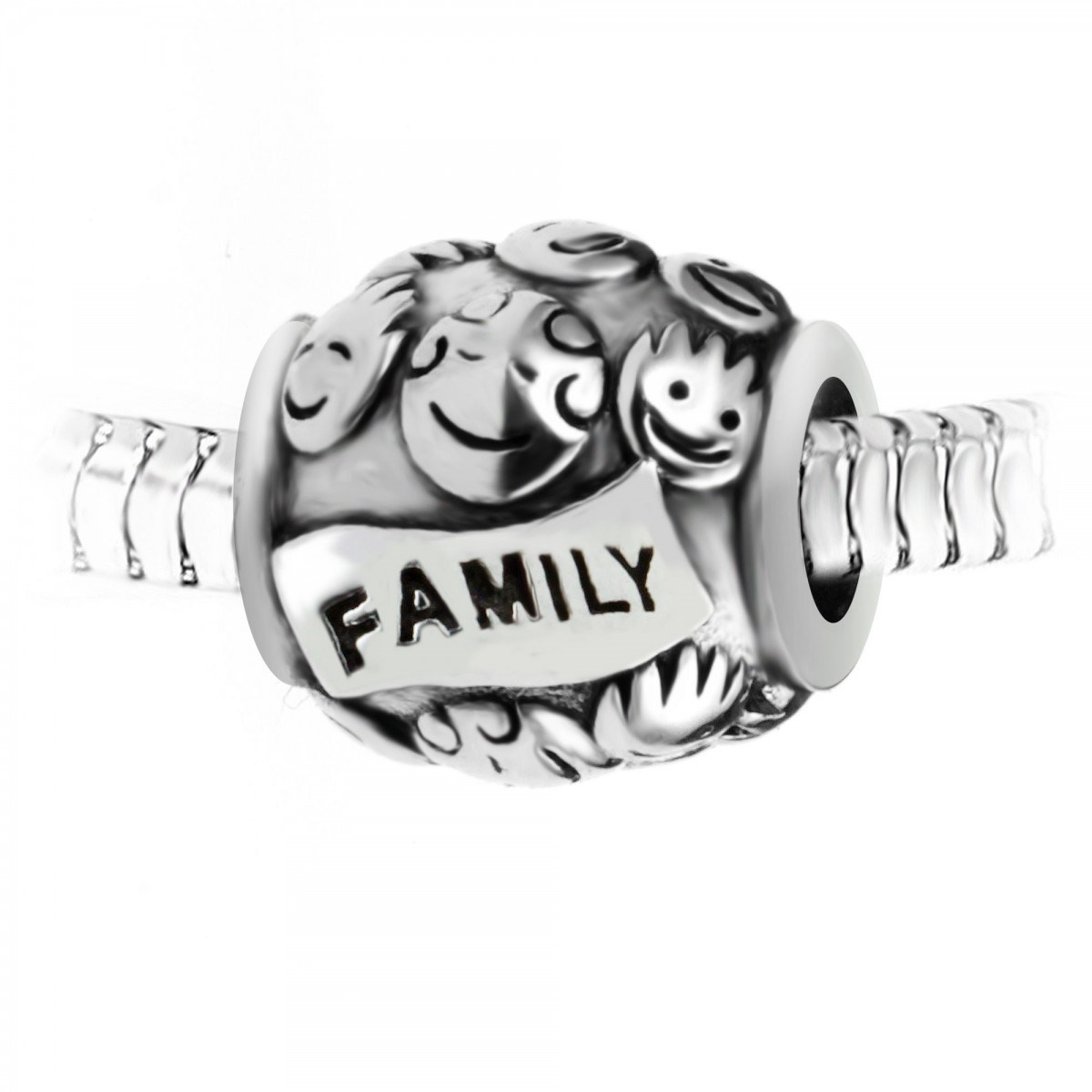 Charm perle  family  en acier SC Crystal