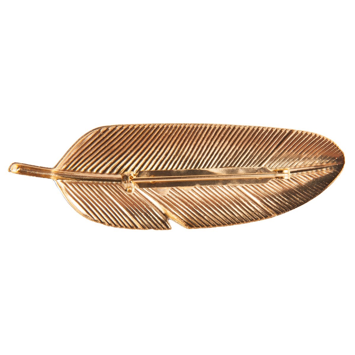 Broche plume en laiton émaillé - vue V2