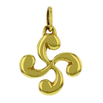 Pendentif croix basque or 9 carats 22 mm