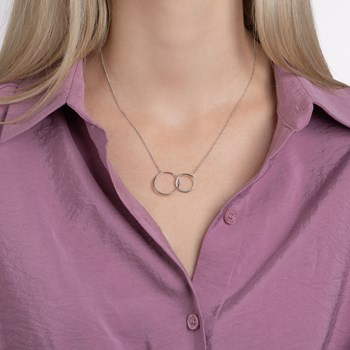 Collier Brillaxis deux anneaux entrelacés
