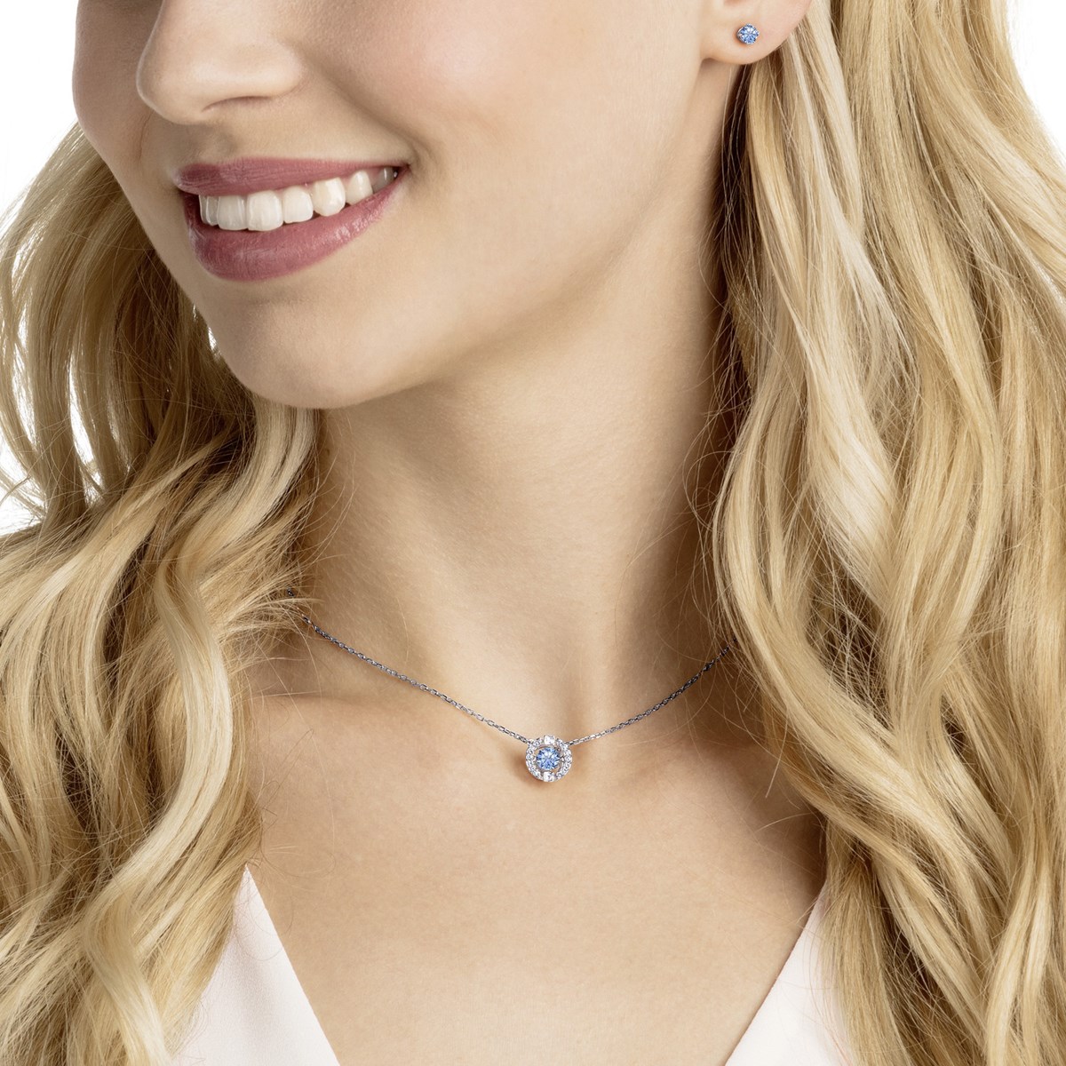 Parure Swarovski Sparkling Dance bleue - vue 2