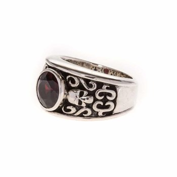 Bague Homme Argent Tête De Mort Quartz Couleur Rubis Solo Skulls