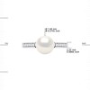 Bague Ajustable Perle d'Eau Douce 7-8 mm Blanche et Oxydes de Zirconium Argent 925 - vue V3