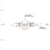 Bague Ajustable Perle d'Eau Douce 7-8 mm Blanche et Oxydes de Zirconium Argent 925 - vue V3
