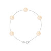 Bracelet Femme 5 Perles de culture d'eau douce Rose Naturel AA et Or Blanc 750/1000 - vue V1
