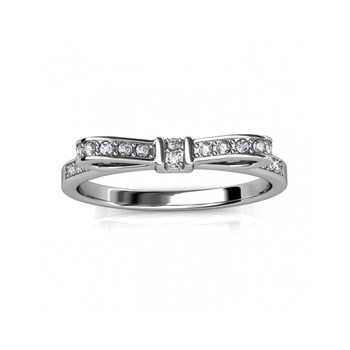 Bague Ribbon - Argenté et Cristal
