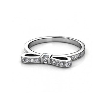 Bague Ribbon - Argenté et Cristal