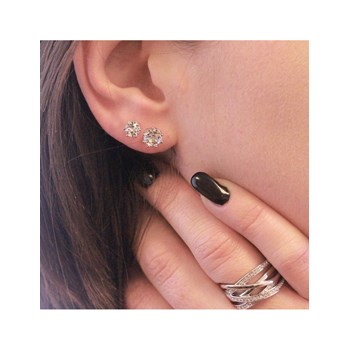 Bague Criss Cross - Argenté et Cristal