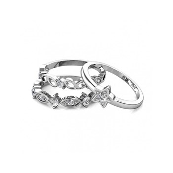 Bague Solar - Argenté et Cristal