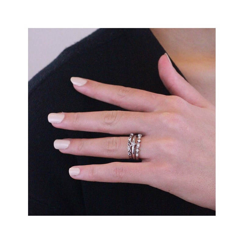 Bague Solar - Argenté et Cristal - vue 2