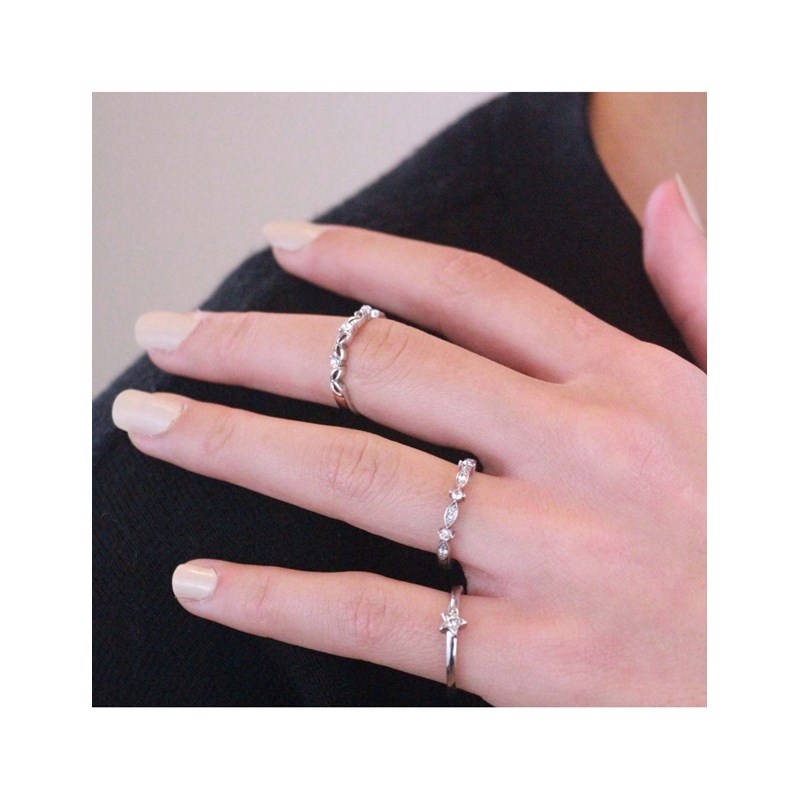 Bague Solar - Argenté et Cristal - vue 3