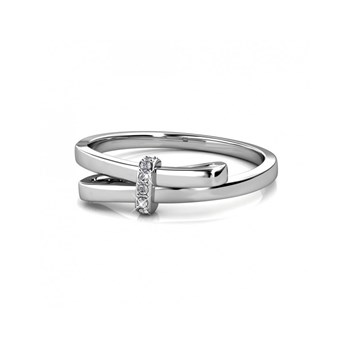 Bague Luminous Bow - Argenté et Cristal