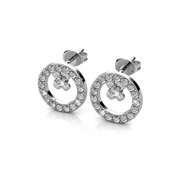 Boucles d'oreilles Eliza - Argenté et Cristal