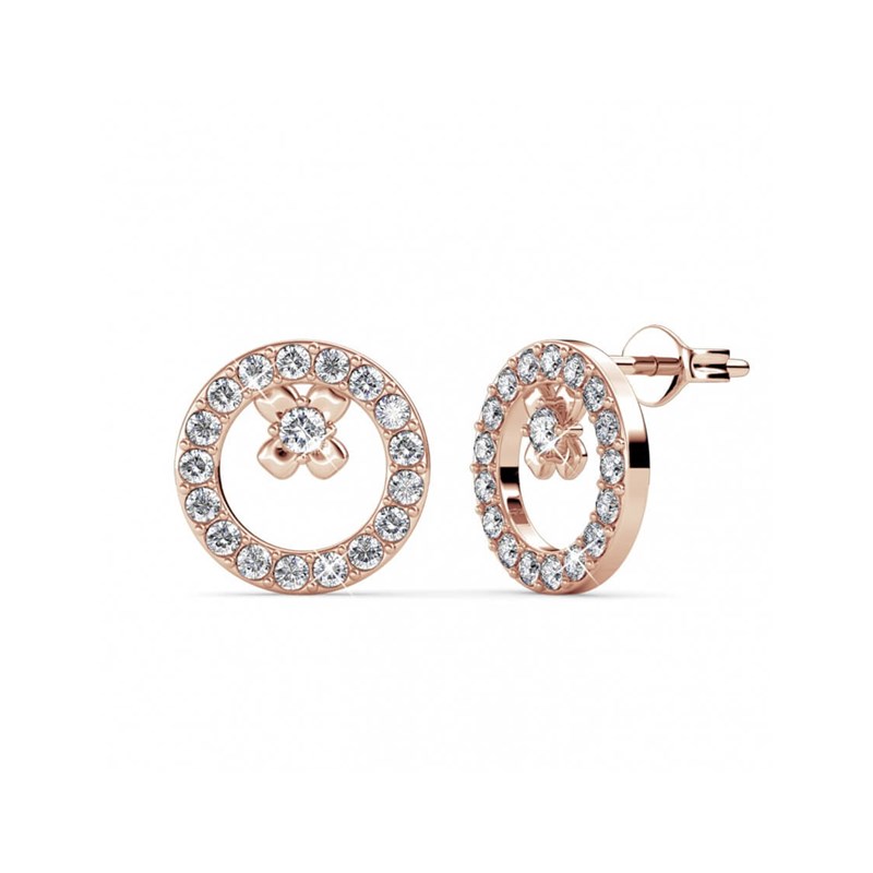 Boucles d'oreilles Eliza - Or Rosé et Cristal