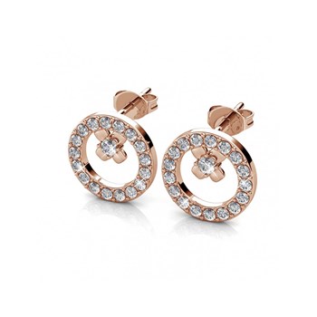 Boucles d'oreilles Eliza - Or Rosé et Cristal