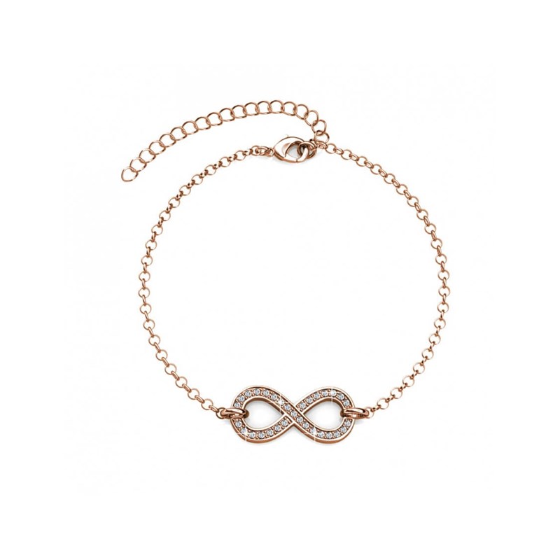 Bracelet Infinity Eight - Or Rosé et Cristal - vue 2