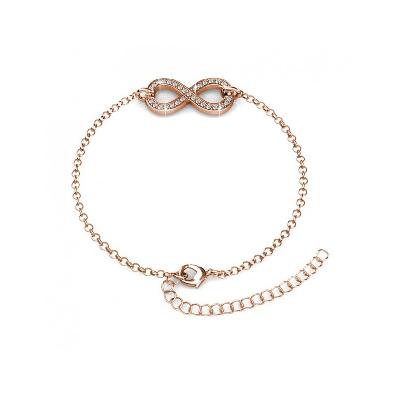 Bracelet Infinity Eight - Or Rosé et Cristal - vue 3