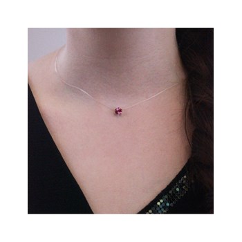 Collier Invisible - Argenté et Rose