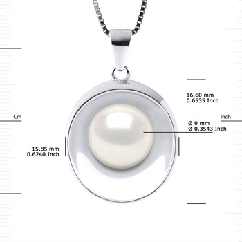 Collier REFLETS Perle d'Eau Douce 9-10 mm Blanche Argent 925