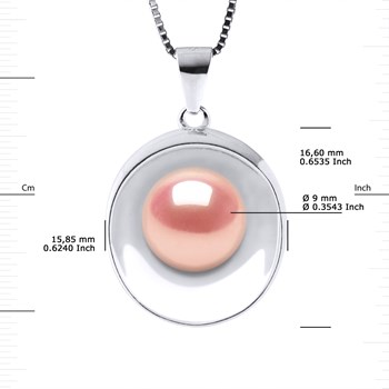 Collier REFLETS Perle d'Eau Douce 9-10 mm Rose Argent 925