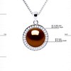 Collier SUN Perle d'Eau Douce 9-10 mm Chocolat Argent 925 - vue V3