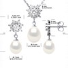 Parure BIARRITZ Collier & Boucles d'Oreilles Pendantes Perles d'Eau Douce Blanches Argent 925 - vue V3
