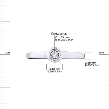 Bague Solitaire Diamant 0,010 Cts Illusion 0,50 Cts Or Blanc