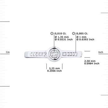 Solitaire Diamant épaulé 0,060 Cts Illusion 0,50 Cts Or Blanc