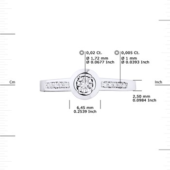 Solitaire Diamant épaulé 0,070 Cts Illusion 1 Ct Or Blanc