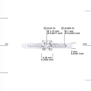 Solitaire Diamant épaulé 0,070 Cts Illusion 1 Ct serti 4 griffes Or Blanc