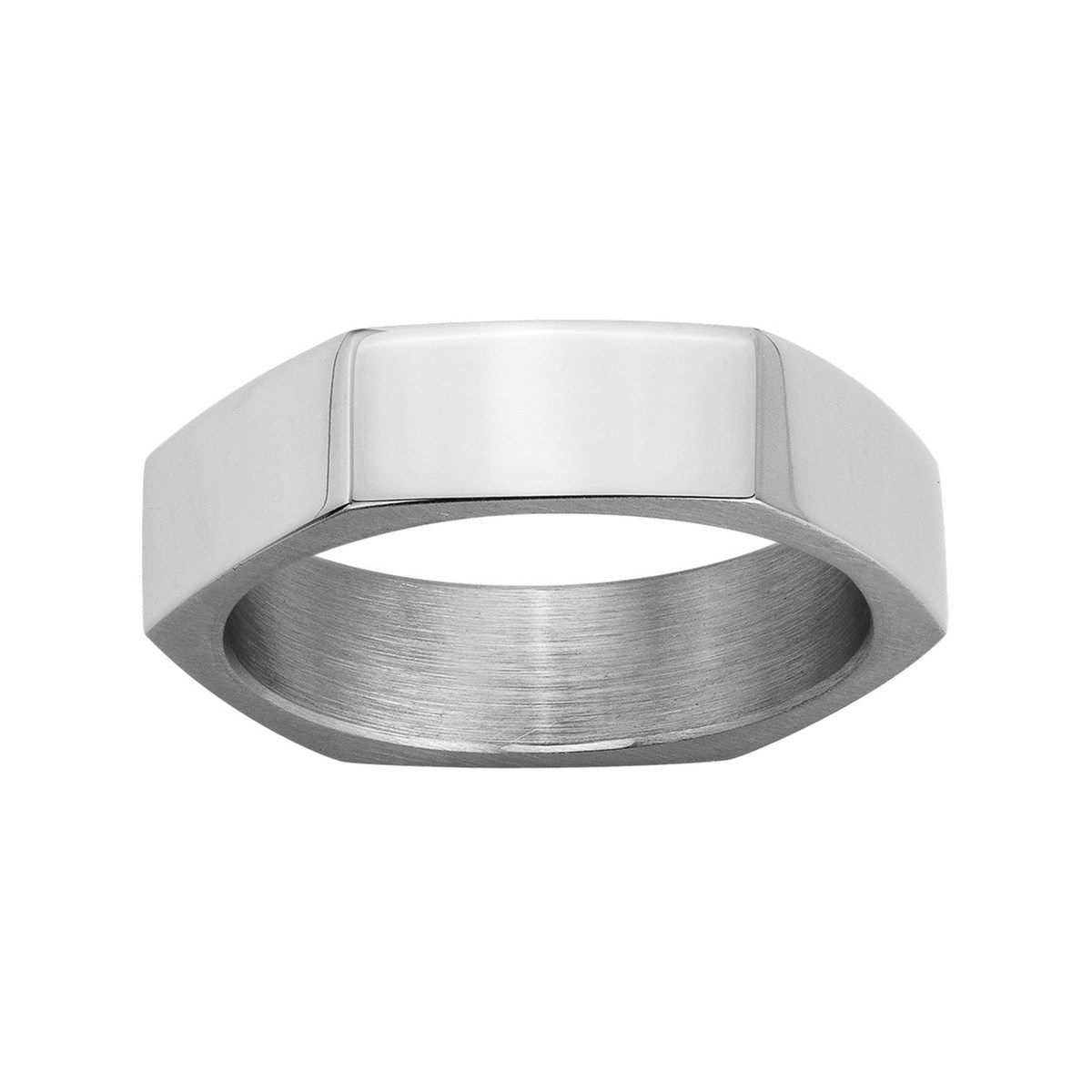 Bague en Acier 316L - blanc brillant