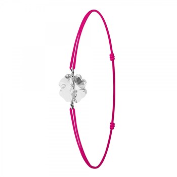 Bracelet élastique rose et trèfle SC Crystal orné de Cristaux scintillants
