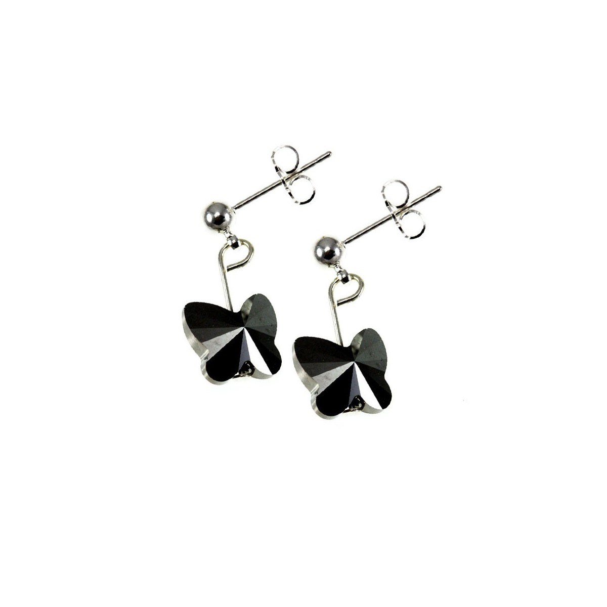 Boucles d'oreilles papillons SC Crystal ornées de Cristaux scintillants - vue 2