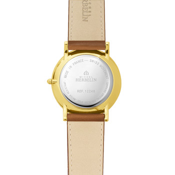 Montre Michel Herbelin Homme Bracelet Cuir Boitier Pvd