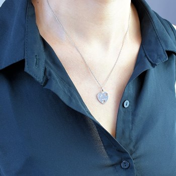 Collier coeur gravé Je t'aime Argent 925 Rhodié