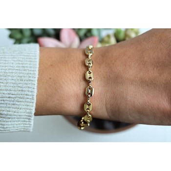 Bracelet Grain de Café Plaqué OR 750 3 microns