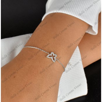 Bracelet papillon oxyde de zirconium Argent 925 Rhodié