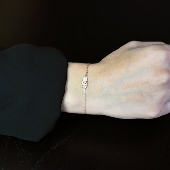 Bracelet plume Plaqué OR 750 3 microns