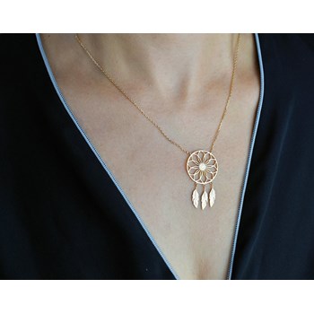 Dreamcatcher necklace 750 gold-plated 3 microns